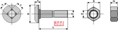 Plogbolt M16 x 1,5 x 60 med Mutter