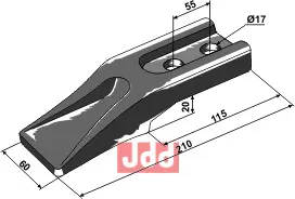 Standard tand for frontskuffe - JDD Utstyr