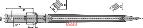 Frontlastertand - 850mm - JDD Utstyr