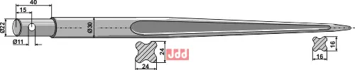 Frontlastertand - 820mm - JDD Utstyr