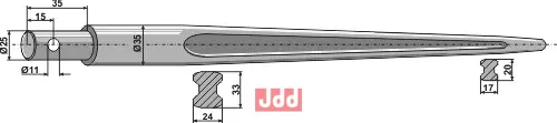 Frontlastertand - 820mm - JDD Utstyr