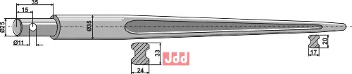 Frontlastertand - 850mm - JDD Utstyr