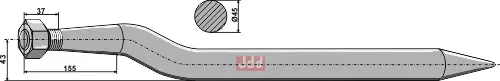 Frontlastertand - 830mm - JDD Utstyr