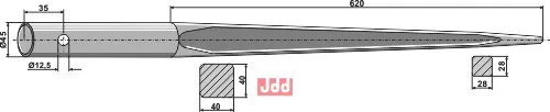 Frontlastertand - 820mm - JDD Utstyr