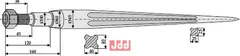 Frontlastertand - 890mm