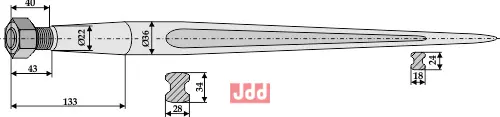 Frontlastertand - 900mm - JDD Utstyr