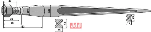 Frontlastertand - 900mm - JDD Utstyr