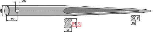 Frontlastertand - 900mm - JDD Utstyr