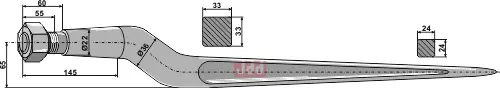 Frontlastertand - 920mm - JDD Utstyr