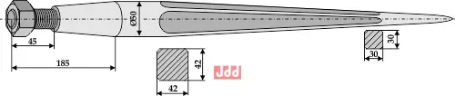 Frontlastertand - 980mm - JDD Utstyr