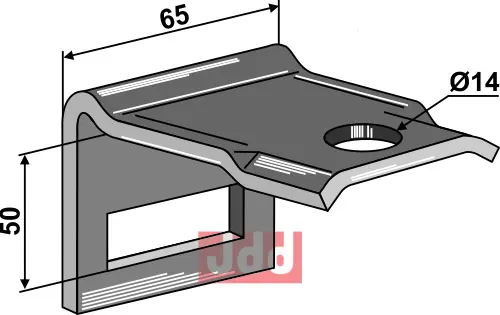 Holder til tand 45 x 10 - JDD Utstyr