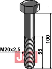 Springbolt M20x100 - 10.9 u. Mutter