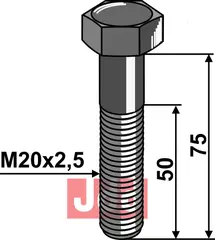 Springbolt M20x2,5x75 - 10.9 u. Mutter