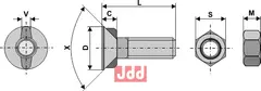 Plogbolt M20 x 2,5 x 85 med Mutter