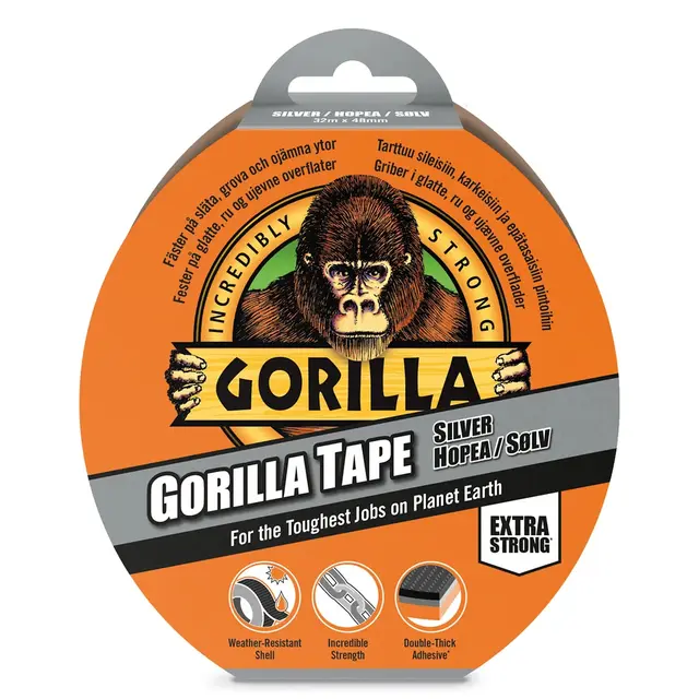 Gorilla Tape Sølv Kraftig festeevne 32 m 