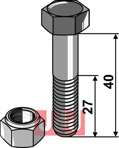 Bolt M12x1,25x40 - 12.9 m. L&#229;semutter