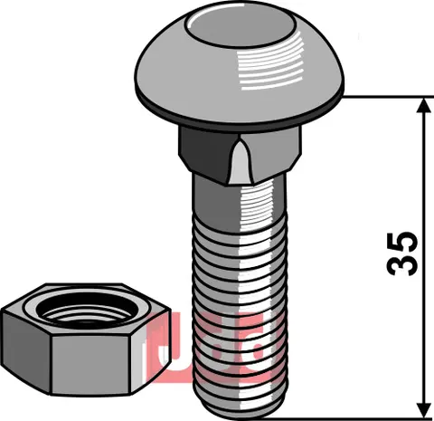 Bolt - M12x1,75x35 - 10.9 Passer til mange fabrikater