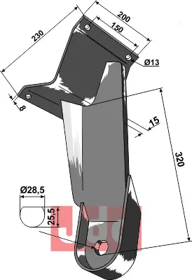 Tallerken holder bagerst - JDD Utstyr