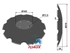 Tallerken tagget &#216;510x5 m. fladt center Amazone