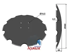 Tallerken tagget &#216;560x4,3 Quivogne