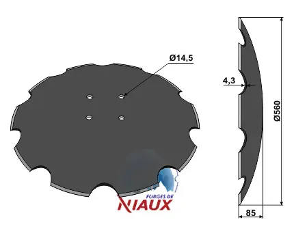 Tallerken tagget Ø560x4,3 - JDD Utstyr