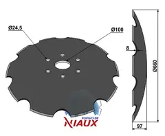 Tallerken tagget &#216;660x6 Niaux/Grizzly