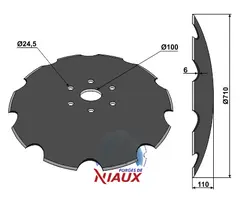 Tallerken tagget &#216;710x6 Niaux/Grizzly