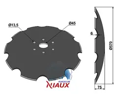 Tallerken tagget &#216;570x6 Niaux/BDM-BAMS