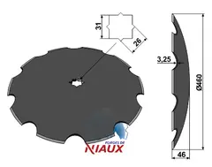 Tallerken tagget &#216;460x3,25