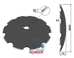 Tallerken tagget &#216;560x4,5 Viaud