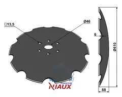 Tallerken tagget &#216;610x6 Niaux/Youks