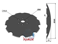 Tallerken tagget &#216;560x6 Niaux/Youks