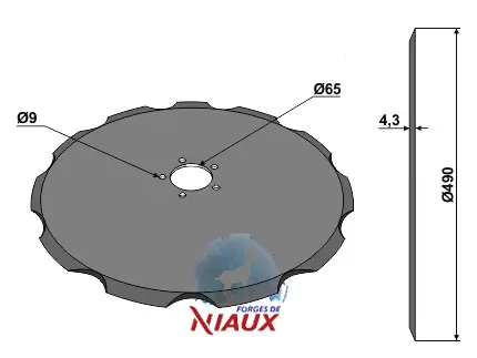 Tallerken tagget Ø490x4,3 - JDD Utstyr