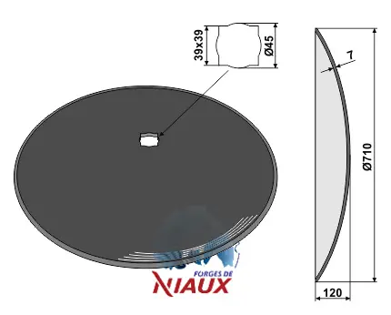 Tallerken glattØ710x7 - JDD Utstyr