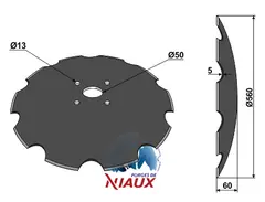 Tallerken tagget &#216;560x5 Niaux/Schreiber