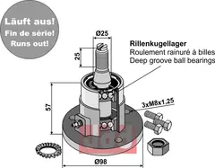 Lager kpl, med gjenge M16