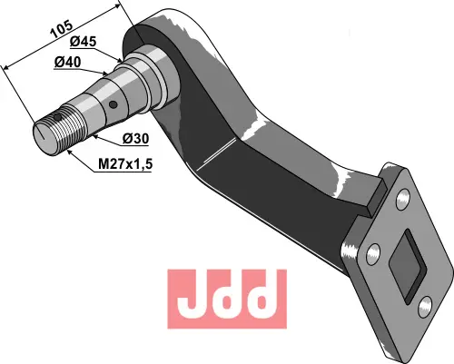 Lagerflens med aksel - left modell - JDD Utstyr