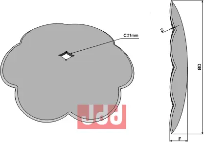 Tallerken kløverblad Ø720x7 - JDD Utstyr