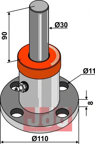 Nav med aksel Ø30 - JDD Utstyr