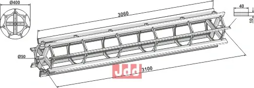 Jordpakkervalse - 3100mm - JDD Utstyr