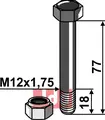 Bolt M12x1,75x77 - 10.9 m. L&#229;semutter Til Ducker