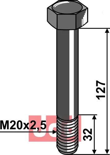 Bolt M20x2,5x127 - 10.9 - JDD Utstyr