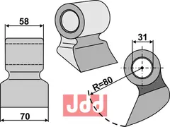 Hammerkniv 70mm Agrimaster/Berti/Orsi/Seppi