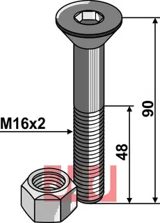 Umbracobolt M16x2x90 - 10.9 m. Mutter R&#246;ll