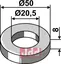 Skive &#216;50x8x&#216;20,5 Sauerburger