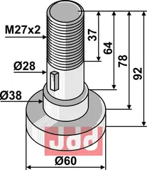 Knivbolt M27x2x92 Schulte