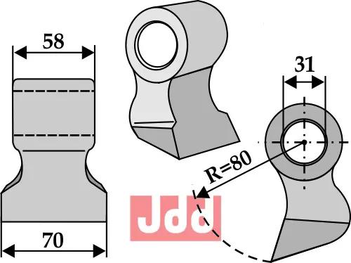 Hammerkniv 70mm - JDD Utstyr