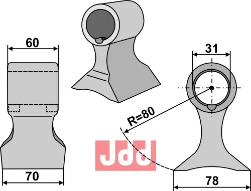 Hammerkniv 70mm - JDD Utstyr