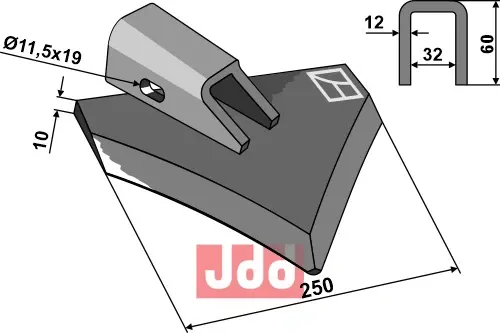 Kniv for grubbe - venstre - JDD Utstyr