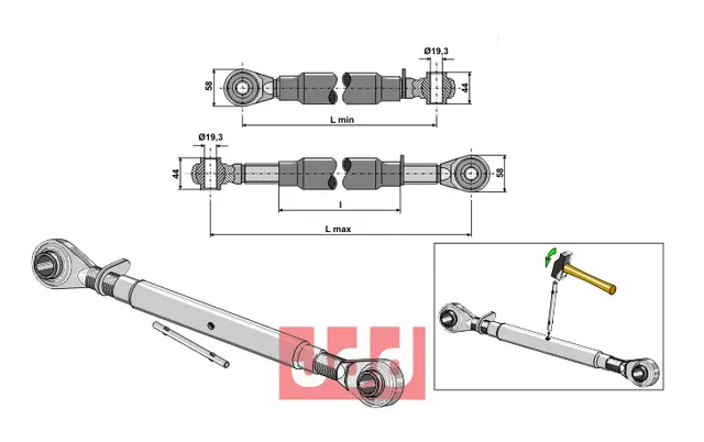 Toppstag M30x3,5 standard - JDD Utstyr